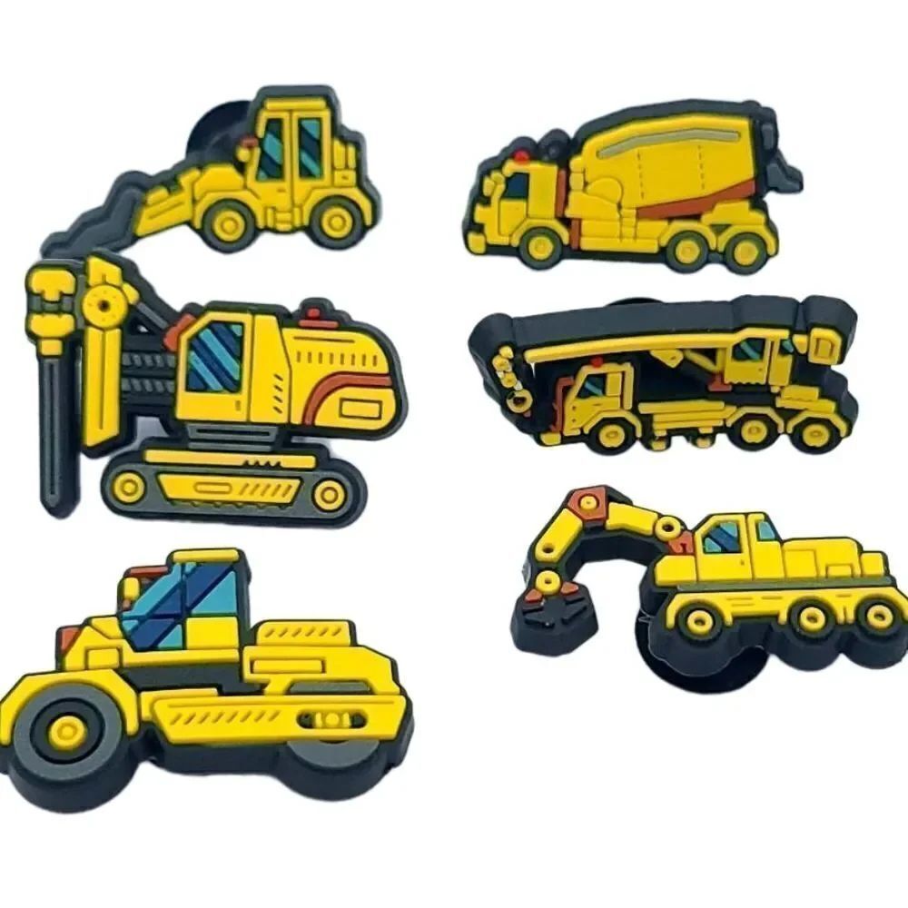 Crocs Shoe Charms Yellow Construction Trucks Vehicles 🌟 Jewelry Rubber Bag